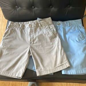 Two pairs of vineyard vines shorts  size 30 light blue and light gray